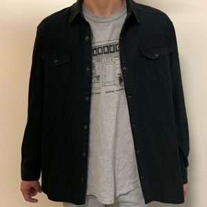 Black distressed Button up